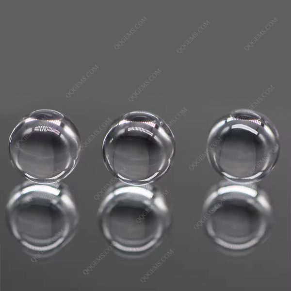 White Transparent Color Cubic Zirconia Loose Gemstones Synthetic Round Ball Shape CZ Stones - Image 3