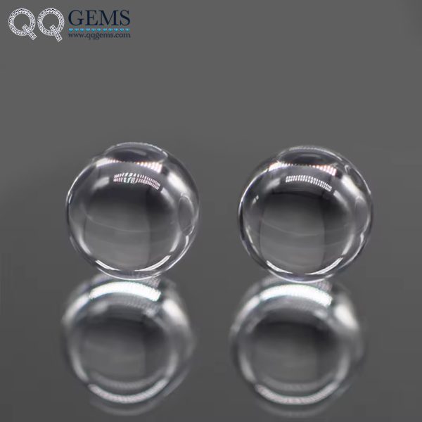 White Transparent Color Cubic Zirconia Loose Gemstones Synthetic Round Ball Shape CZ Stones - Image 4