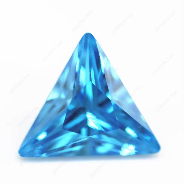 Triangle Cut Aquamarine/aqua Blue/blue Topaz Cubic Zirconia Loose Gems Synthetic Triangle Shape CZ Stones  - Image 4