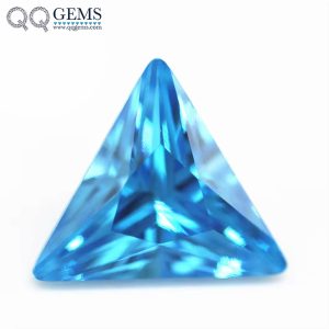 Triangle Cut Aquamarine/aqua Blue/blue Topaz Cubic Zirconia Loose Gems Synthetic Triangle Shape CZ Stones 
