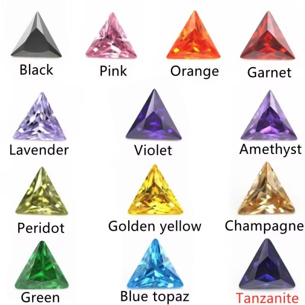 Champagne/D-champagne Triangle Cut Cubic Zirconia Loose Gemstones Triangle Shape CZ Stones - Image 6