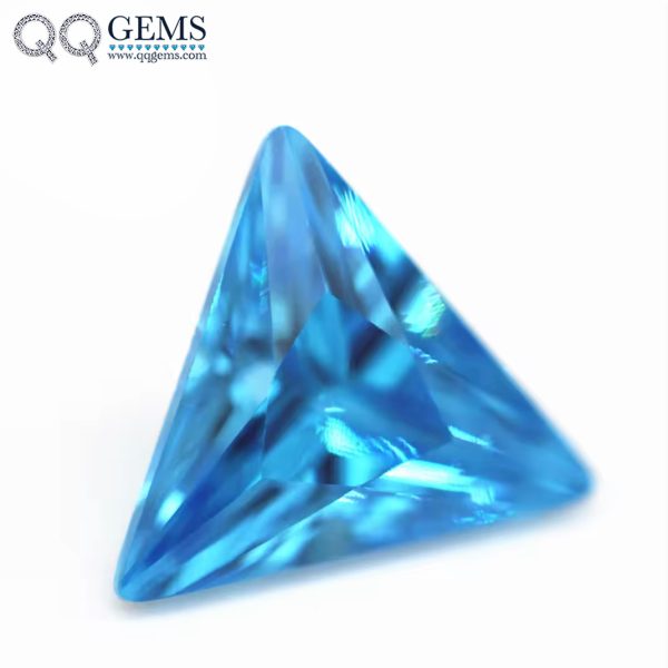 Triangle Cut Aquamarine/aqua Blue/blue Topaz Cubic Zirconia Loose Gems Synthetic Triangle Shape CZ Stones  - Image 7