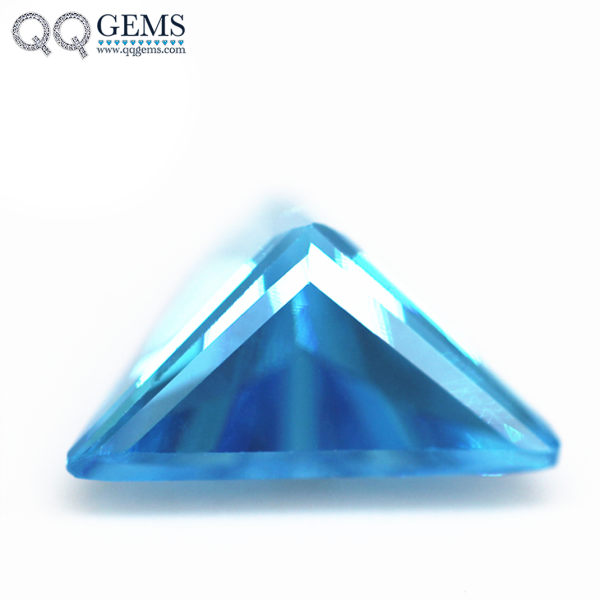 Triangle Cut Aquamarine/aqua Blue/blue Topaz Cubic Zirconia Loose Gems Synthetic Triangle Shape CZ Stones  - Image 2
