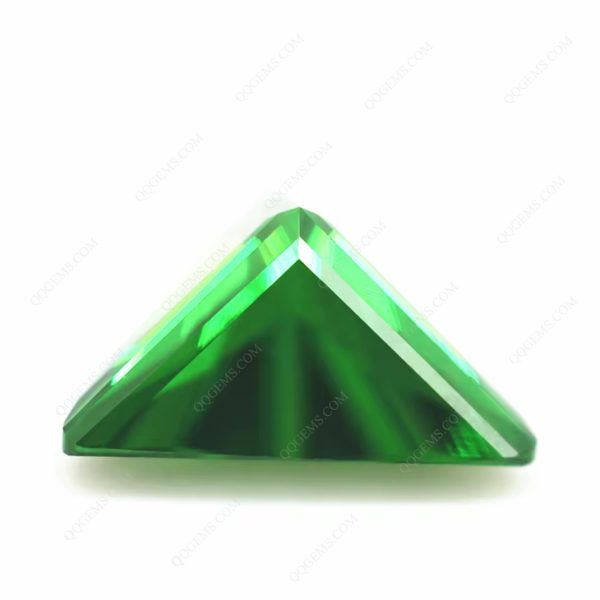 Faceted Cut Triangle Cut Light Green/emerald Green Cubic Zirconia Loose Gemstones - Image 2