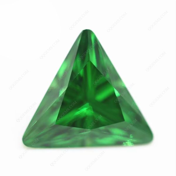 Faceted Cut Triangle Cut Light Green/emerald Green Cubic Zirconia Loose Gemstones - Image 3