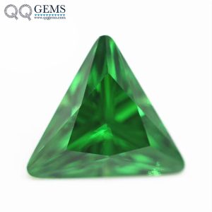 Faceted Cut Triangle Cut Light Green/emerald Green Cubic Zirconia Loose Gemstones
