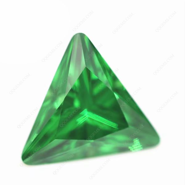 Faceted Cut Triangle Cut Light Green/emerald Green Cubic Zirconia Loose Gemstones - Image 5