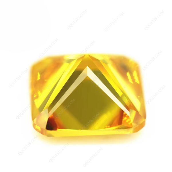 Golden Yellow Octagon square Cut Corner Cubic Zirconia Gemstones - Image 3