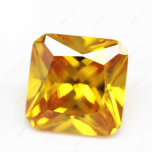 Golden Yellow Octagon square Cut Corner Cubic Zirconia Gemstones - Image 4