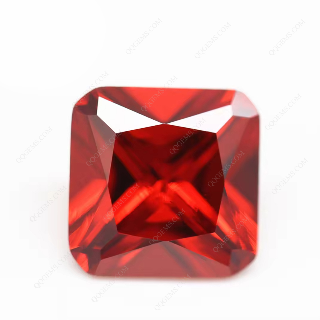 range/orange Red square Cut Corner Octagon Cubic Zirconia Loose Gemstone Synthetic square Shape Cut - Image 3