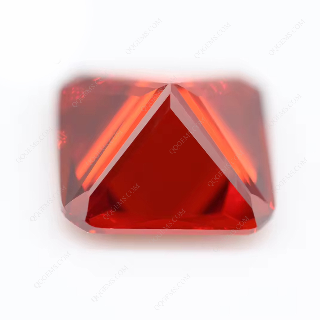 range/orange Red square Cut Corner Octagon Cubic Zirconia Loose Gemstone Synthetic square Shape Cut - Image 2