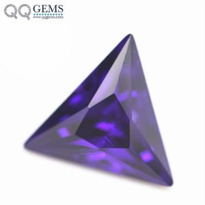 Violet Triangle Cut Cubic Zirconia Loose Gemstone Synthetic Diamond Cut Triangle Shape CZ Zirconia Stones 