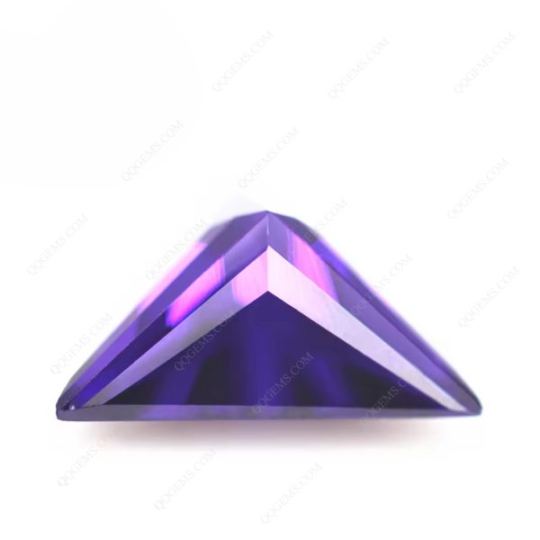 Violet Triangle Cut Cubic Zirconia Loose Gemstone Synthetic Diamond Cut Triangle Shape CZ Zirconia Stones  - Image 2