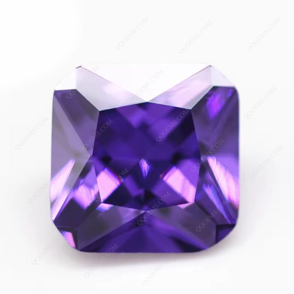 Violet/dark Violet square Cut Corner Bright Cut Cubic Zirconia Gemstones CZ Gems Stones  - Image 2