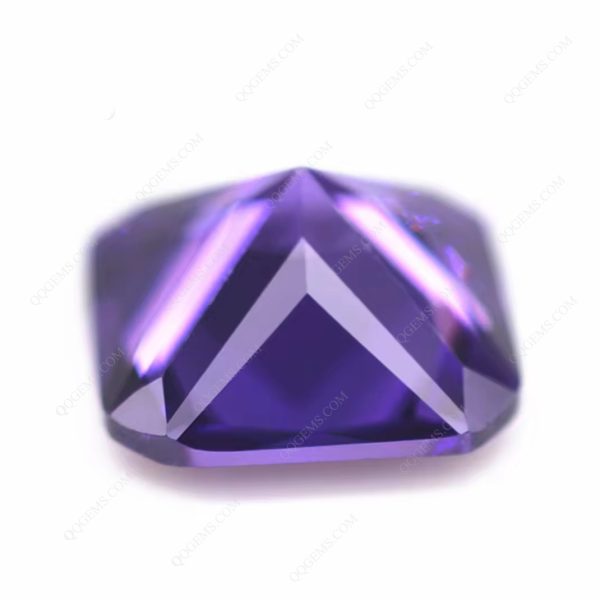 Violet/dark Violet square Cut Corner Bright Cut Cubic Zirconia Gemstones CZ Gems Stones  - Image 3