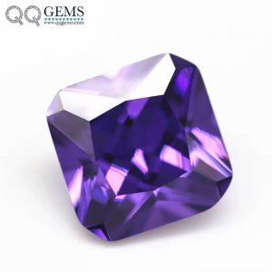 Violet/dark Violet square Cut Corner Bright Cut Cubic Zirconia Gemstones CZ Gems Stones 