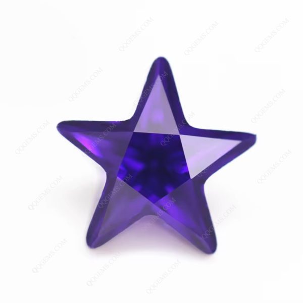 White and Multi Color Five Pointed Star Cut Cubic Zirconia Loose Gemstones Synthetic Faceted Cut Star Shape - Image 6