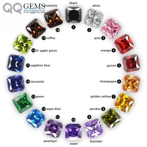 Multi Color square Cut Corner Loose Gemstone Synthetic Princess Cut square Corner CZ Stones Cubic Zirconia 