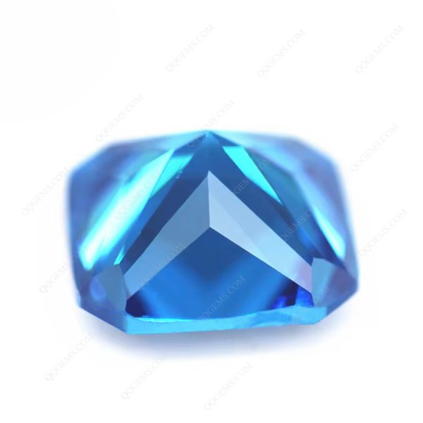 Aquamarine/aqua Blue Cubic Zirconia Gemstones Synthetic Princess Cut square Corner Shape CZ - Image 2
