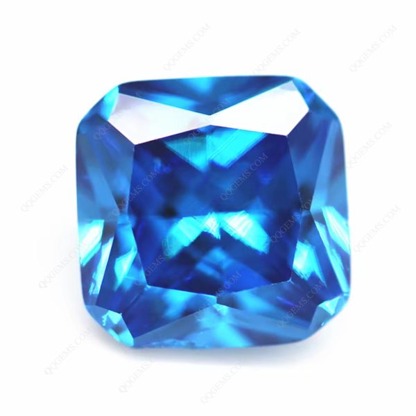 Aquamarine/aqua Blue Cubic Zirconia Gemstones Synthetic Princess Cut square Corner Shape CZ - Image 4