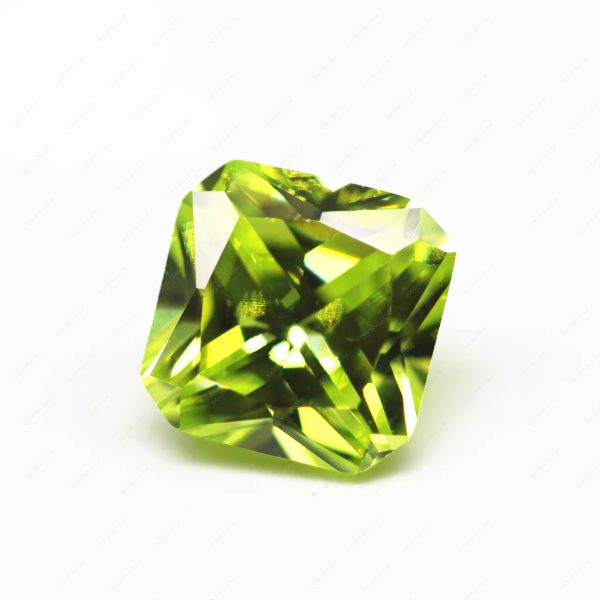 Dark apple Green Color Cubic Zirconia Gemstones Synthetic square Cut Corner Loose CZ Stones  - Image 2