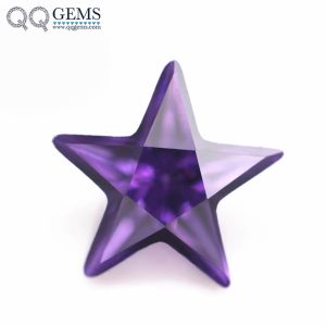 Amethyst/D-amethyst Five Pointed Star Cut Cubic Zirconia Loose Gemstones Star Shape CZ Stones 