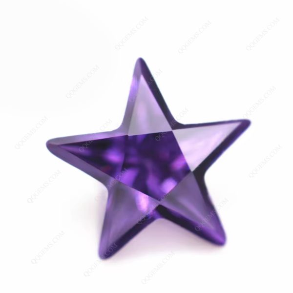 Amethyst/D-amethyst Five Pointed Star Cut Cubic Zirconia Loose Gemstones Star Shape CZ Stones  - Image 2