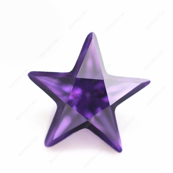 Amethyst/D-amethyst Five Pointed Star Cut Cubic Zirconia Loose Gemstones Star Shape CZ Stones  - Image 4