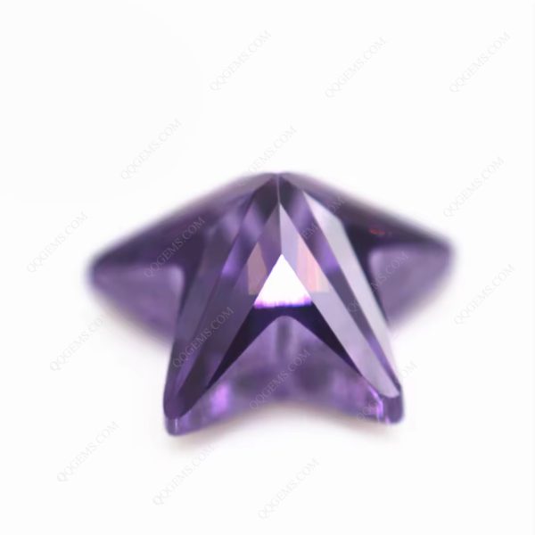 Amethyst/D-amethyst Five Pointed Star Cut Cubic Zirconia Loose Gemstones Star Shape CZ Stones  - Image 5