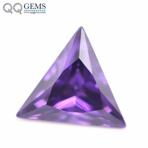 Amethyst/D-amethyst Triangle Cut Cubic Zirconia Loose Gemstones Synthetic Faceted Cut Triangle Shape CZ Stones 