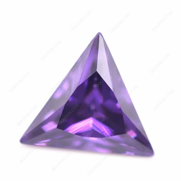 Amethyst/D-amethyst Triangle Cut Cubic Zirconia Loose Gemstones Synthetic Faceted Cut Triangle Shape CZ Stones  - Image 5