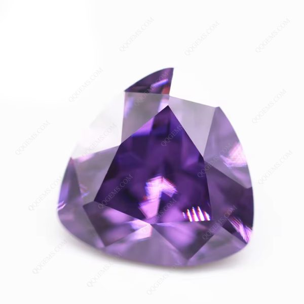 Trillion Cut Cubic Zirconia Loose Gemstones Synthetic Faceted Cut Trillion Shape CZ Stones  - Image 3
