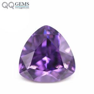 Trillion Cut Cubic Zirconia Loose Gemstones Synthetic Faceted Cut Trillion Shape CZ Stones 