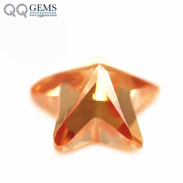 Champagne/D-champagne Star Shape Cut Cubic Zirconia Loose Gemstones Synthetic Five Pointed Star Shape CZ Stones  - Image 2