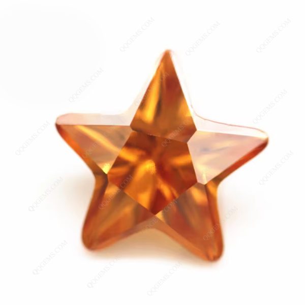 Champagne/D-champagne Star Shape Cut Cubic Zirconia Loose Gemstones Synthetic Five Pointed Star Shape CZ Stones  - Image 5