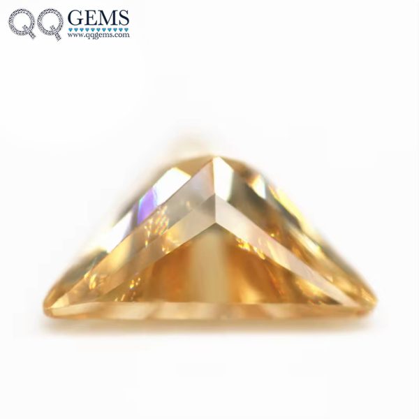 Champagne/D-champagne Triangle Cut Cubic Zirconia Loose Gemstones Triangle Shape CZ Stones - Image 2