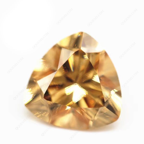 Champagne/D-champagne Trillion Cutting Cubic Zirconia Loose Gemstone Synthetic Faceted Cut - Image 3