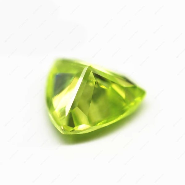 Dark apple Green Cubic Zirconia Loose Gemstones Synthetic Trillion Cut CZ Zircon Stones  - Image 2