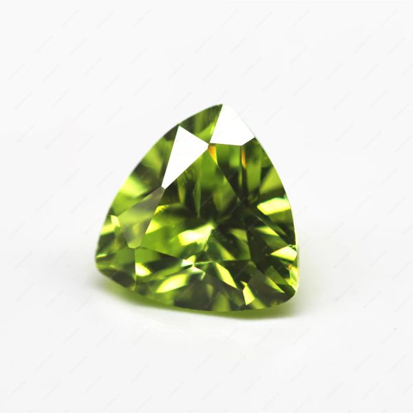 Dark apple Green Cubic Zirconia Loose Gemstones Synthetic Trillion Cut CZ Zircon Stones  - Image 5