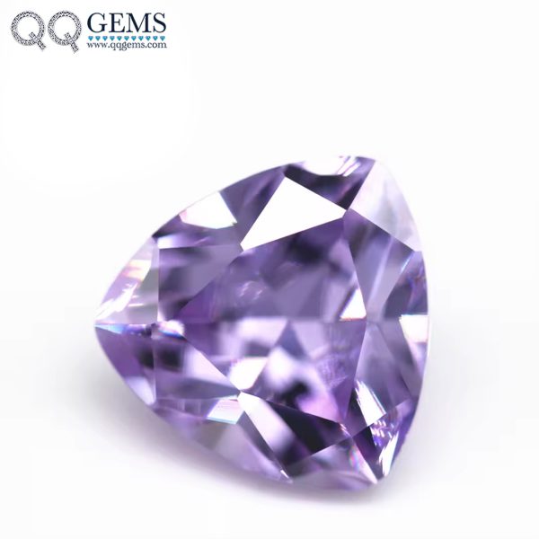 Lavender Color Trillion Cut Cubic Zirconia Loose Gemstones CZ Zirconia Stones 