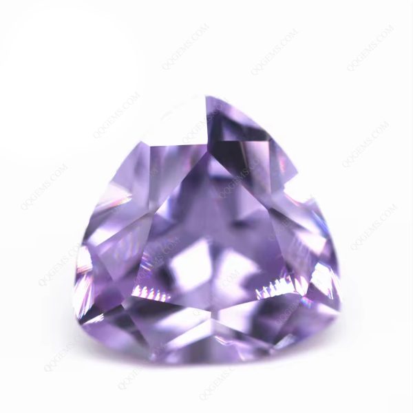 Lavender Color Trillion Cut Cubic Zirconia Loose Gemstones CZ Zirconia Stones  - Image 5
