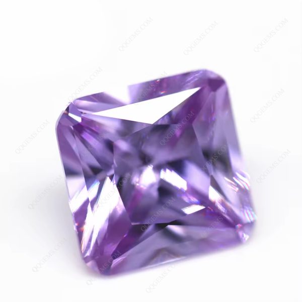 Lavender Color square Corner Cut Shape Cubic Zirconia Loose Gemstones Synthetic Bright Cut - Image 2