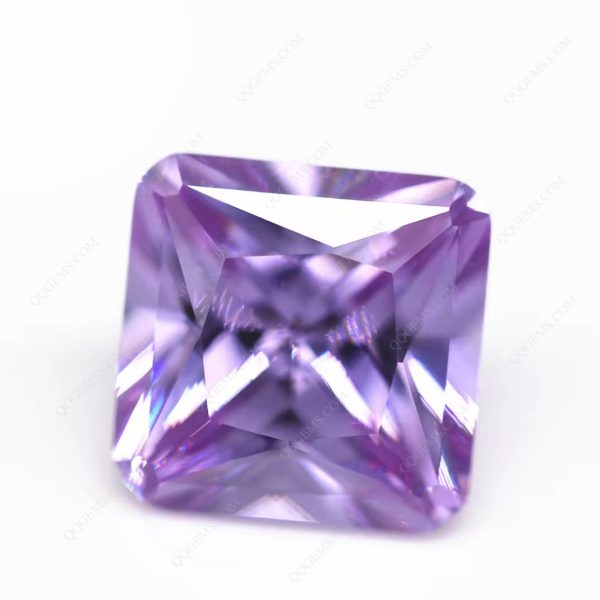 Lavender Color square Corner Cut Shape Cubic Zirconia Loose Gemstones Synthetic Bright Cut - Image 4