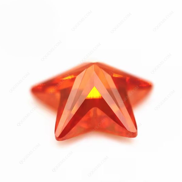 Orange/orange Red Five Pointed Star Cut Cubic Zirconia Loose Gemstones Synthetic Diamond - Image 5