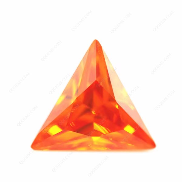 Orange/orange Red Triangle Cut Cubic Zirconia Loose Gemstones  Triangle Shape CZ Stones  - Image 2
