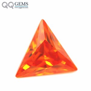 Orange/orange Red Triangle Cut Cubic Zirconia Loose Gemstones  Triangle Shape CZ Stones 