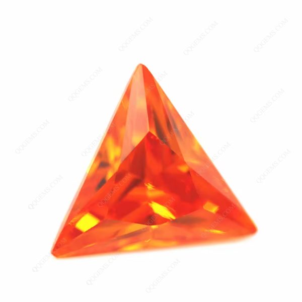 Orange/orange Red Triangle Cut Cubic Zirconia Loose Gemstones  Triangle Shape CZ Stones  - Image 4