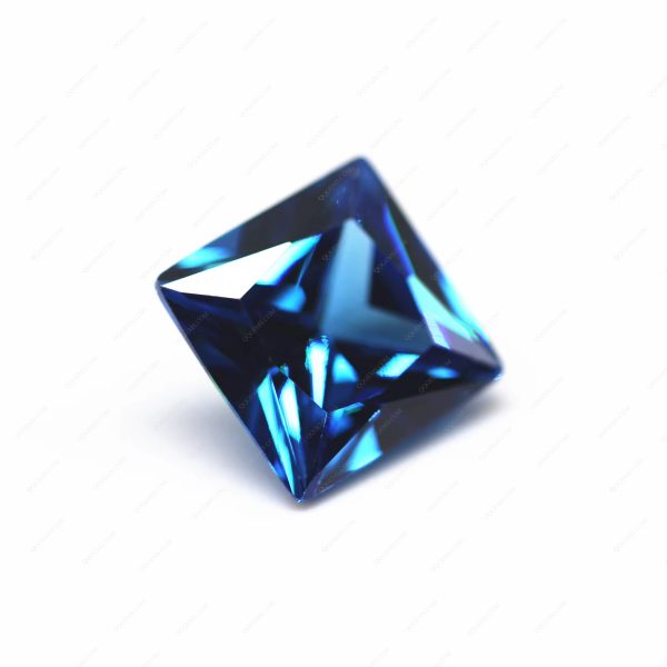 L-sapphire Blue/sapphire Blue Cubic Zirconia Gems Synthetic square Machine Cut CZ Stones - Image 2