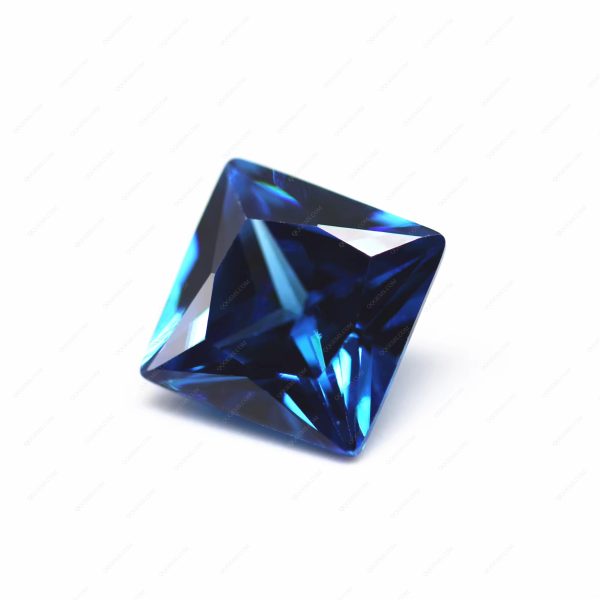 L-sapphire Blue/sapphire Blue Cubic Zirconia Gems Synthetic square Machine Cut CZ Stones - Image 3