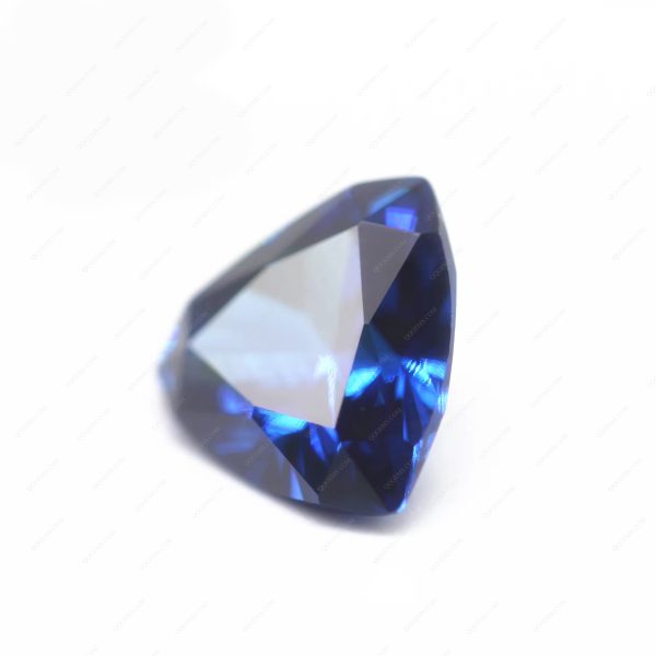 Sapphire Blue Color Cubic Zirconia Loose Gemstones Synthetic Bright Cut Trillion Shape CZ Stones  - Image 3